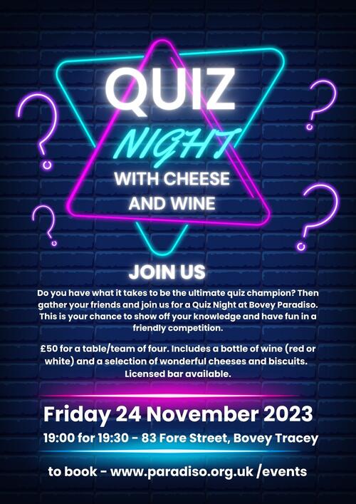 Quiz Night with Cheese and Wine 24/11 image 1